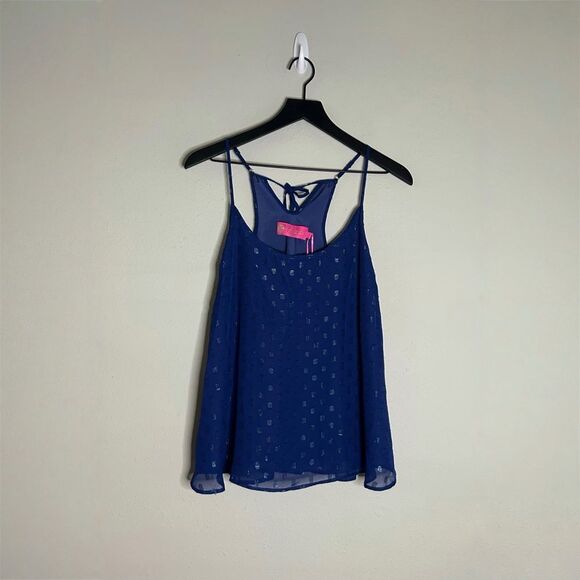 Macbeth Collection Textured Dot Cami with Tassel Tie Back - Picture 1 of 11